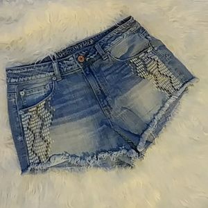American Eagle size 10 distressed denim shorts